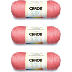 Caron Simply Soft Strawberry dzija - 3 iepakojumi pa 6oz - Akrils - 4 vidējie (Worsted) - 300 metri - Adīšana/tamborēšana