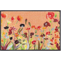 mazgājams+žāvēts paklājs, Wildflowers, 40 x 60 cm, mazgājams lietošanai iekštelpās un ārpus telpām, brūns