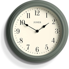 JONES CLOCKS® Venēcijas sienas pulkstenis - apaļš sienas pulkstenis - klasisks tradicionāls dizains - dizaina sienas pulkstenis - virtuves pulkstenis - viesistabas pulkstenis - biroja pulkstenis - dekoratīvs korpuss (zaļš/arābu cipari)