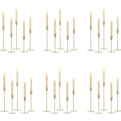 Romadedi Zelta sveces turētājs Taper Candle - komplekts no 30 augstām sveces turētājiem Taper Candle Metal Vintage kāzu ballītei Ziemassvētkiem Ēdamgalds Dekorēšana Mūsdienīga dekorēšana Dzīvojamā istaba