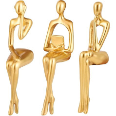 Suerhatcon Resin Thinker Statue Set, 3 gabali abstraktās skulptūras Modern Figures Ornaments for Living Room Office Table Top Bookshelf