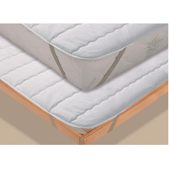 BIANCHERIAWEB Double Quilted Mattress Protector, balts, hipoalerģisks matrača aizsargs ar elastīgām lentēm, ražots Itālijā, 100% poliesters, polsterēts, mazgājams matrača aizsargs