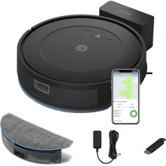 iRobot Roomba Combo Essential (Y0110) - putekļsūcējs un mopēšanas robots - efektīvs un jaudīgs - tīrīšanas sistēma 4 soļos - 3 sūkšanas līmeņi - programmējams ar lietotnes vai balss palīdzību