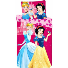 Disney princeses Sniegbaltīte un Pelnrušķīte Gultiņa gultasveļas komplekts Cot kokvilnas meitenes 90 x 140 cm Spilvens pārvalks 40 x 55 cm
