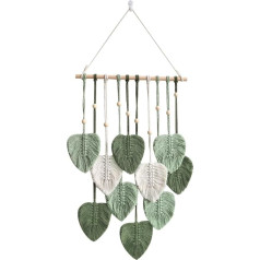 YELIKIT Makrame sienas piekaramais gobelēns Boho dekoratīvais šiks gobelēns Art Woven Leaves Hand Woven Wall Decoration Gobelēns dzīvojamai istabai Guļamistaba Kāzu dekori Dāvanas