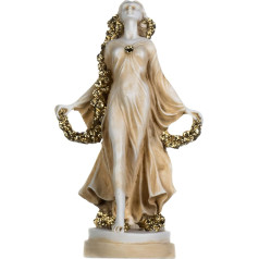 BeautifulGreekStatues Flora Dieviete Zelta Jaunava ziedu ziedu formas marmora statuja skulptūra 18 cm