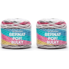 Bernat Pop Bulky Poppy Gray dzija - 2 iepakojumi pa 280g - Akrils - 6 Super Bulky - 147 jardi - Adīšana / tamborēšana