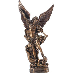 HANABASS Erceņģeļa Svētā Miķeļa statuja Defeat Lucifer Figure Michael Statue Reliģiskā skulptūra Kolekcionējamie eņģeļa attēls Biroja dekorēšana Dāvana