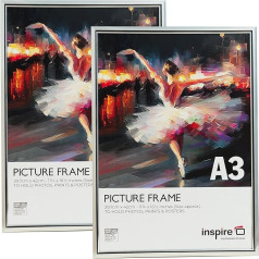 Inspire By Hampton IBH-EASA3SVP-PK2 30 x 42 см Easyloader Silver Perspex Photo Frame, Pack of 2