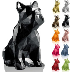 Candellana Candle Candle Bulldog Low Poly Black Metallic, roku darbs ES, 13 x 7,5 x 15 cm, 5903104879433