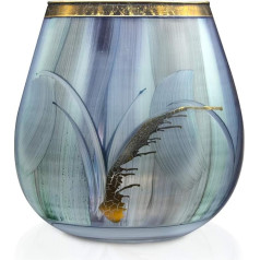 Angela Neue Wiener Werkstätte Vesuvio Aqua 64112-01 Lantern Вазы из цветного стекла синие 15 см средние