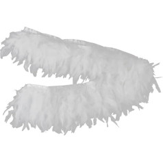 Operitacx Šūšanas amatniecības aplikācijas Embellishments Šūšanas apdares apgriešana Handmade Trim Edge Trim Wedding Decoration Edge Area Hairy Decorate Curtain Tassels White