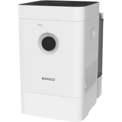 BONECO 3-in-1 hibrīda gaisa mitrinātājs un gaisa attīrītājs H400, 12 L ūdens tvertne, telpām līdz 60 m², 6 jaudas līmeņi, lietotnes vadība, ļoti kluss ar 25 dB, automātiskais režīms, iekļauts HEPA filtrs (balts)