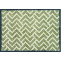 Turtle Mat - Herringbone Tiles Green Design Iekštelpu superabsorbējošs barjeras paklājs 60 x 85 cm Multi Grip Backing Backing