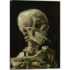 Wieco Art Vincent Van Gogh Skull of a Skeleton with Burning Cigarette 1886 by Vincent Van Gogh Drukāt uz audekla priekš mājas dekorēšanai un sienas dekoru Pictures Artwork