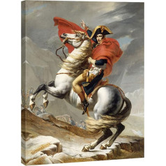 Wieco Art Napoleon Crossing the Alps of Jacques-Louis David Oil Painting Reproducēšana Abstract HD Prints Wall Decor Classic Artwork for Home and Office Decoration JLDAVID-0001-3040