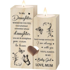 Niyewsor Daughter Gifts - To My Daughter Candle Holder, Daughter Gifts from Mum, Birthday Gifts for Daughter, Idea Daughter Gifts for Christmas, Mother's Day, Graduation, Wedding Gifts