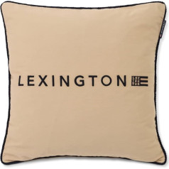 Lexington Spilvenu pārvalks 50 x 50 cm Logo Twill Beige/Dark Blue