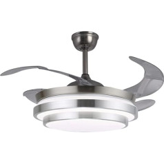 Bel Air Home - Selene griestu ventilators ar LED apgaismojumu un tālvadības pulti, 36 W, 3 gaismas temperatūras, 6 ātrumi, ziemas režīms, kluss un piemērots jutīgiem griestiem