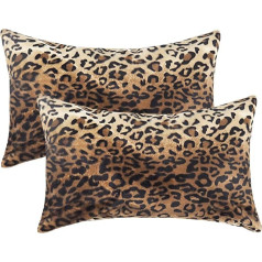 CARRIE HOME jostas spilvenu pārvalki Mīksti plīšaini leoparda drukas mākslīgās kažokādas spilvenu pārvalki mājas dīvānam 2 Pack 12x20 collas