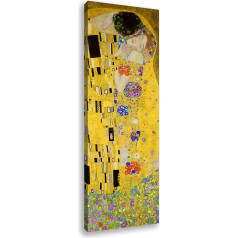 Degona Modern Picture Klimt IL Kiss cm 30 x 90 cm Print on Canvas Furniture Art Abstract XXL Furniture for Living Room Bedroom Kitchen Office Bar Restaurant