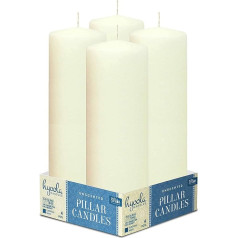 Hyoola Ivory Pillar Candles 5 x 20 cm - Nekoncentrētas sveces, lielas - 4 gabaliņi - sveces, kas ilgi deg, ražotas ES