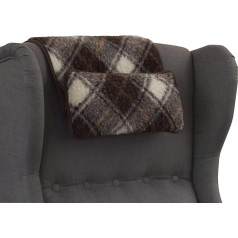 Erwin Müller Mini spilvens Virgin Wool Brown Natural Pattern Check Sofa spilvens kakla spilvens