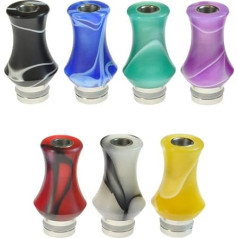 Armerah Marble Vase 510 Drip Tip eCig Mouthpiece Short/Narrow Acrylic/Stainless Steel Pack of 3 Assorted