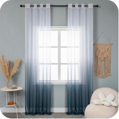 GIRASOLE HOME Pāri Voile aizkari Semi Sheer krāsu tonēts balts un pelēks aizkars dzīvojamā istaba guļamistaba virtuve un iekštelpu 2 paneļi ar Eyelet 55 x 94 collu