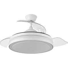 Levitantes Ceiling Fan, White, 3 Fold-Out Blades, 32/47 x 50/110 cm, Remote Control, Timer