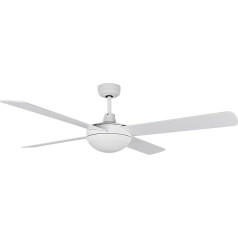 Orbegozo CP - Griestu ventilators ar gaismu un tālvadības pulti, 4 lāpstiņas, 132 cm diametrs, 60 W jauda un 3 ātrumi, balts