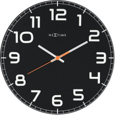 NeXtime 8817ZW Sienas pulkstenis CLASSY ROUND, kluss, apaļš, no stikla, melns, ø 30 cm