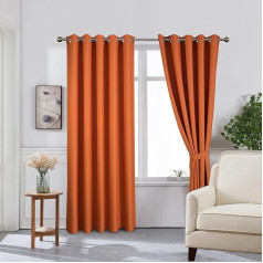 The House Of Emily Blackout Eyelet aizkari Siltumizolācijas logu aizkari 2 paneļi Burnt Orange 90