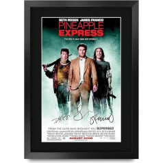 HWC Trading Pineapple Express A3 Framed Signed Printed Autographs Picture Print Photo Display Gift for Seth Rogen James Franco Danny Mcbride Film Fans