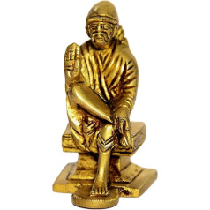 Violeta iegremdēta misiņa statuete Sai Baba Sainatha Sri Sai Om Sairam of Shridi God Idol (11228)