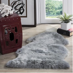 SAFAVIEH Fur Collection avikailio kilimas gyvenamajam kambariui Valgomasis kambarys Miegamasis Aukštas Pile Steel Blue 24 