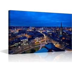 Coventry Night Landscape Canvas Wall Art Pictures for Living Room Coventry West Midlands County Skyline Home Decor Modern Plakāts Izdrukas uz audekla Stretched Framed Ready to Hang