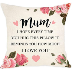 Aocaso I Hope Every Time You Hug This Pillow It Reminds You How Much I Love You Cushion Cover for Mom, Mother, Mother, Mother, Mom, I Love You, I Love You, Gift, Birthday Gift