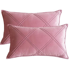 Lutanky Velvet Throw spilvenu pārvalki Dekoratīvie kvadrātveida pledi Eleganti spilvenu pārvalki dīvāna gultai Dzīvojamā istaba (rozā (pledi) 12x20 collas 2 Pack 2 Pack