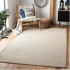 SAFAVIEH Natural Fibre Collection Rug for Living Room, Dining Room, Bedroom, Short Pile, Natural, 122 x 122 cm