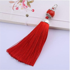 GOBBIS Zīda bārkstis, Mini bārkstis 10 gabali 11 cm pērļu zīda bārkstis bārkstis Šūšana Bang Tassel Trim atslēgu bārkstis DIY rotājumi Aizkaru piederumi piederumi daļas (krāsa: 4 krāsa, izmērs: 10 gabali)