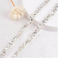 URROMA 3ft Crystal Rhinestone ķēdes robeža Bling Rhinestone Applique kostīmu rotājums apavu somas cepure DIY rokasgrāmata kāzu puse apdare