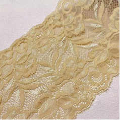 Little Lane Lace 15 cm plats elastīgs elastīgs audums ziedu mežģīnes izšūti aizkaru galda auduma oderi uzliku kāzu kleita DIY apģērbu aksesuāri (4 gabali katrā iepakojumā) (bēšs)