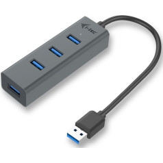 Usb 3.0 metāla 4 portu pasīvais usb koncentrators, 4x usb 3.0 ports