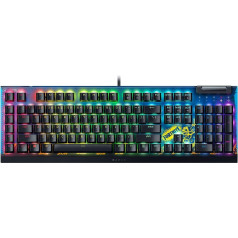 Razer BlackWidow V4 X - Fortnite Edition Mehāniskais spēļu tastatūra ar RGB (dzelteni slēdži, 6 pašu Makro-Tasten, Doubleshot-ABS-Tastenkappen) QWERTY US-Layout | Fortnite