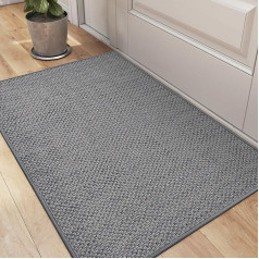 DEXI Dirt Trapper Mat Indoor 61 x 92 cm, neslīdošs durvju paklājs, mazgājams, absorbējošs durvju paklājs, plāns durvju paklājs, ūdensizturīgs ieejas paklājs priekšdurvīm un gaitenim, pelēks