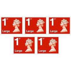 Royal Mail Briefmarken, für Großbriefe, Beförderung 1. Klasse, 5 Stück