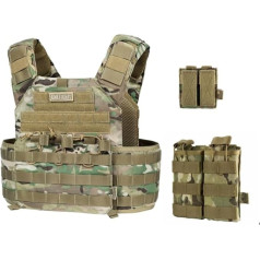 OneTigris Doom Plate Carrier taktiskā veste ar 2 M4 AR AK dubulto magadatu maku, airsoft krūšu aizsarglīdzeklis peintbola policijas airsoftam