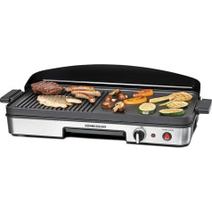 Rommelsbacher BBQ 2003 galda grils ar turbo zonu, 3 slāņu nesadalāms pārklājums, gatavošanas virsma 50 x 25 cm, 1900 Watt