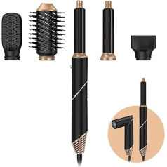 Golden Goods | Airstyler | 5-in-1 Hair Brush | Hot Air Brush | Multistyler | Curling Iron | Hair Styler Hair Dryer | With Heat-Resistant Glove | Black Edition